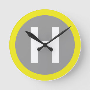 Helipad Sign Round Clock