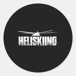Heliskiing Helicopter Skiing Heli Skier Winter Spo Classic Round Sticker
