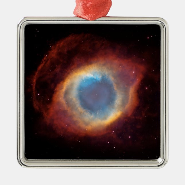 Helix Nebula Celestial Photo Metal Ornament (Front)