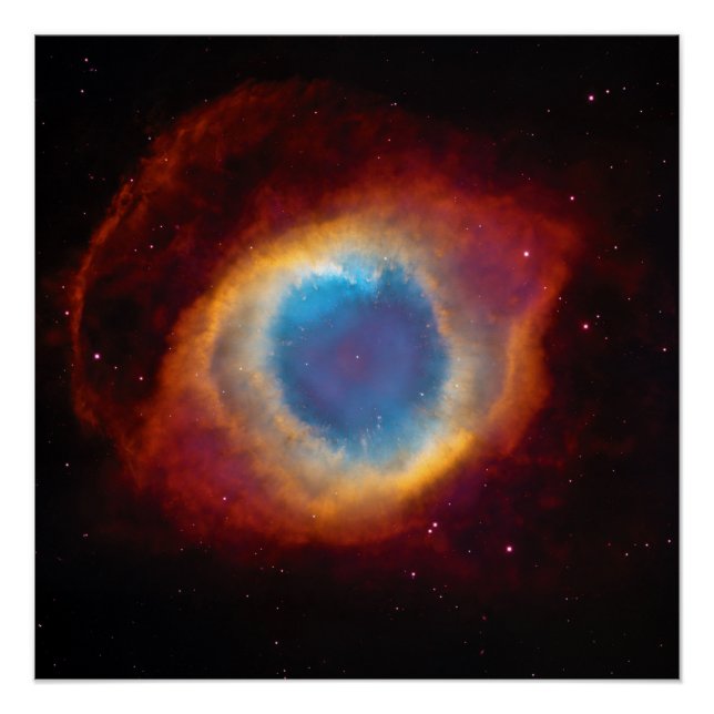 Helix Nebula or NGC 7293 View with HST Poster (Front)