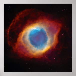 Helix Nebula or NGC 7293 View with HST,  ZGOA Poster