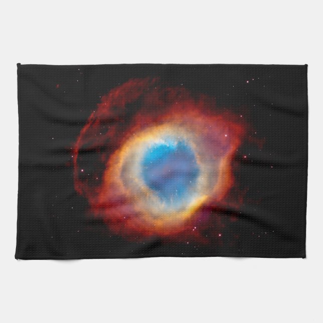 Helix Planetary Nebula NGC 7293 - Eye of God Tea Towel (Horizontal)