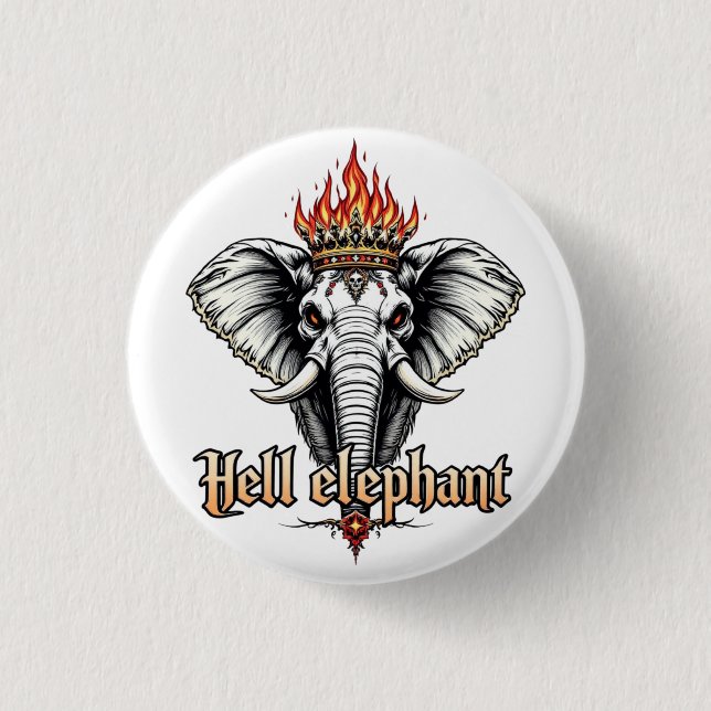 Hell Elephant 3 Cm Round Badge (Front)