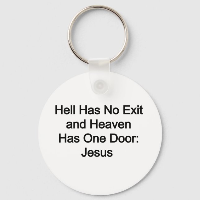 Hell has no exit and Heaven has one door: Jesus Key Ring (Front)