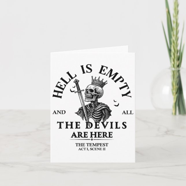 Hell Is Empty And All The Devils Are Here Funny Sk Card (Front)