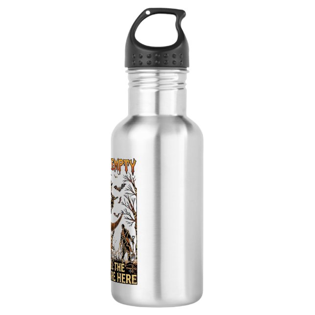 Hell Is Empty Halloween Witch Crescent Moon Skelet 532 Ml Water Bottle (Front)