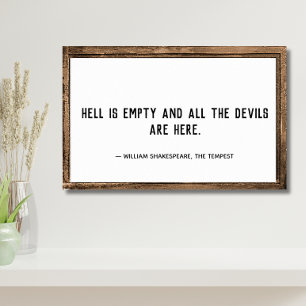Hell is Empty Quote  Poster
