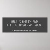 Hell is Empty Shakespeare Quote 