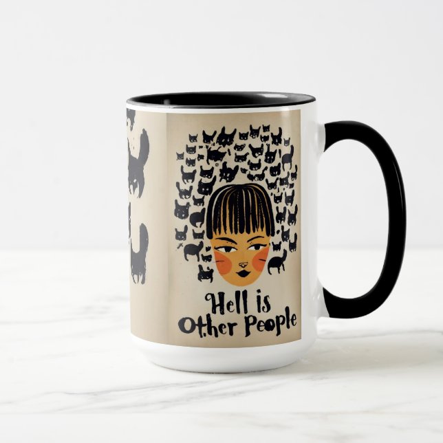 Hell is Other People Cat Mug for Introverts (Right)