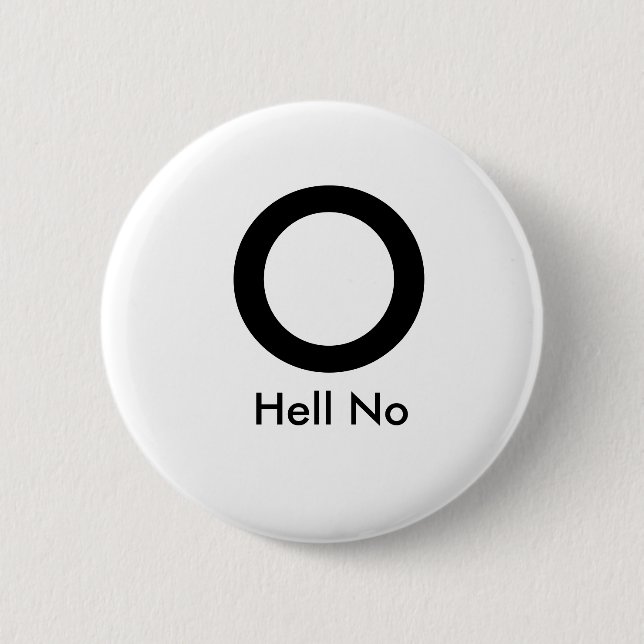 Hell No, O 6 Cm Round Badge (Front)