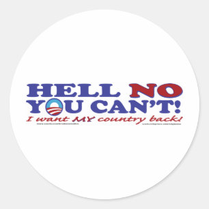 Hell-No-with-Obama-Logo Classic Round Sticker