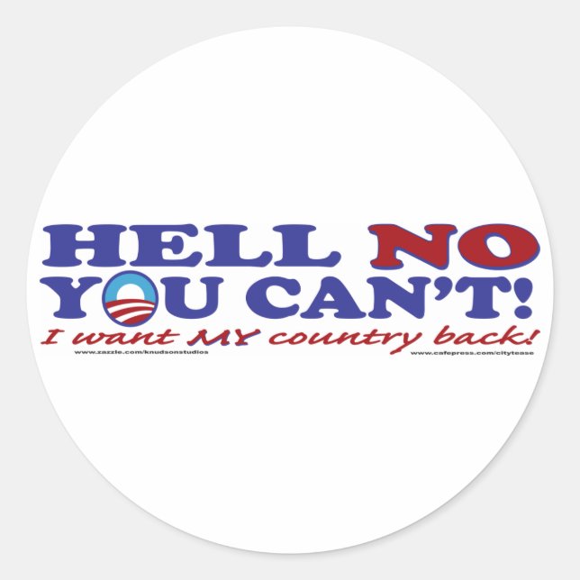 Hell-No-with-Obama-Logo Classic Round Sticker (Front)