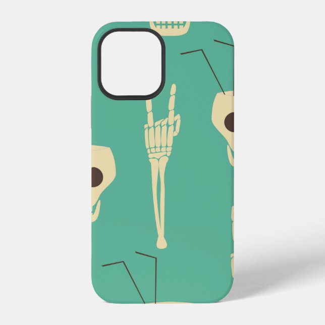 Hell party seamless pattern. Human skulls as goble iPhone Case (Back)