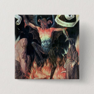 Hell, right hand panel from Triptych of Earthly 15 Cm Square Badge