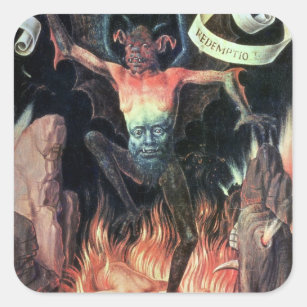 Hell, right hand panel from Triptych of Earthly Square Sticker