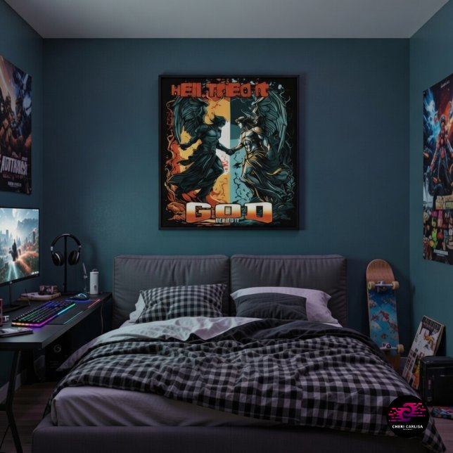 Hell Tried It God Denied It Christian Faith Poster (Opposition showed up. So did God. Every day.)