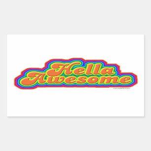 Hella Awesome Fun Slogan Design Rectangular Sticker