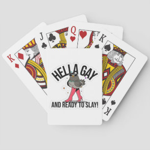 Hella Gay and Ready to Slay Funny LGBTQ  Playing Cards