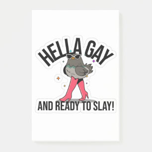 Hella Gay and Ready to Slay Funny LGBTQ  Post-it Notes