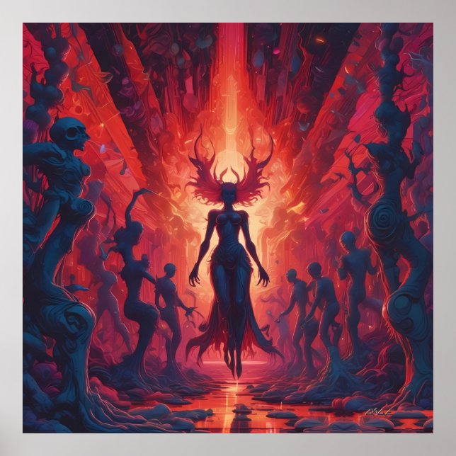 Hellacious Rave at the Lake of Fire - Ken Gauge Poster (Front)