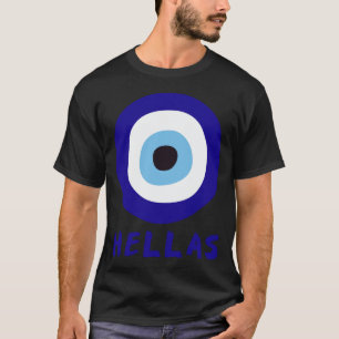 Hellas Greek Evil Eye Men's Black T-Shirt