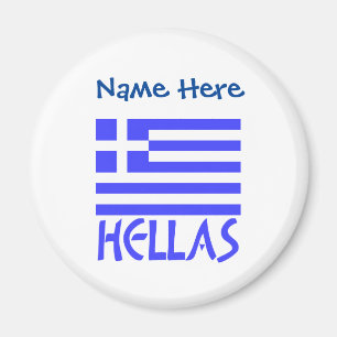 Hellas Greek Flag Blue Personalised Magnet