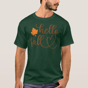 helle fall Autumn Leaves and Pumpkins season T-Shirt