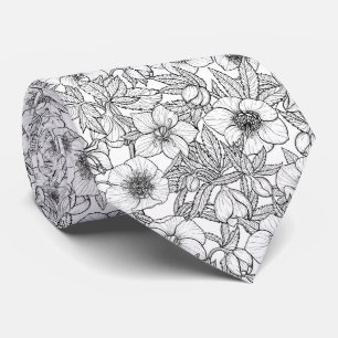 Hellebores in black and white tie