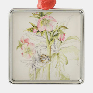 Hellebores Metal Ornament
