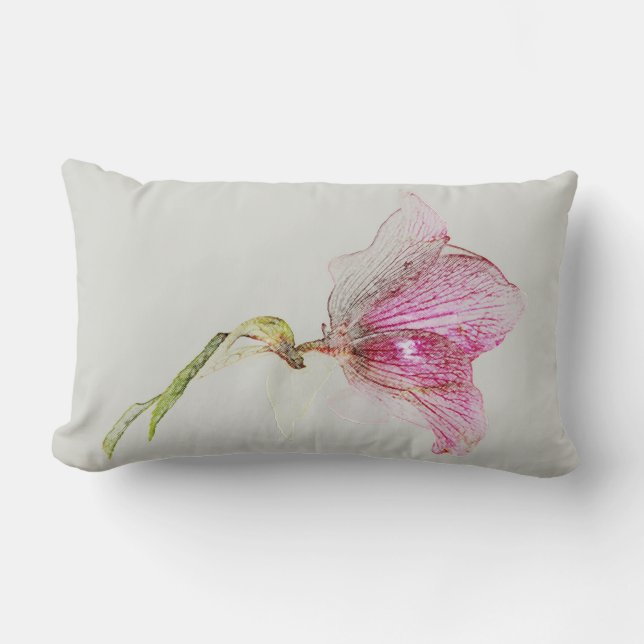 Helleborus botanical flower floral design lumbar cushion (Front)
