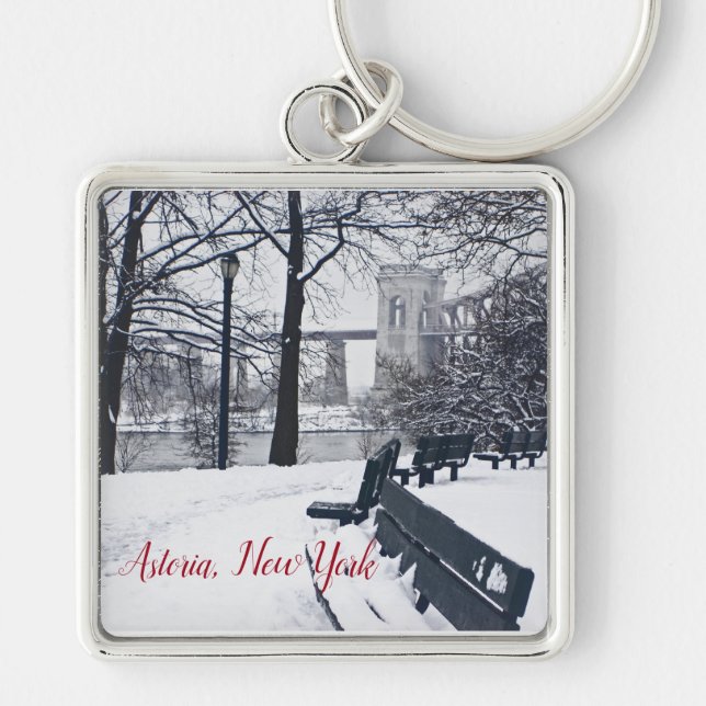 Hellgate Bridge, Astoria, NY Square Keychain (Front)