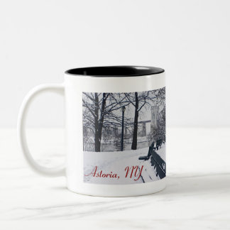 Hellgate Bridge, Astoria, NY Two-Tone Coffee Mug