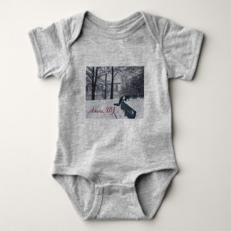 Hellgate Bridge in Winter,Astoria,NY Baby Bodysuit