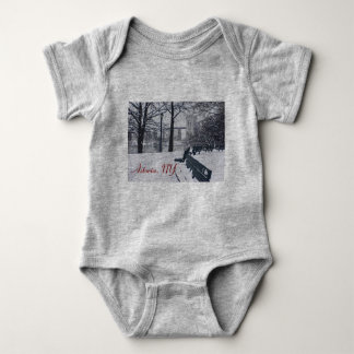 Hellgate Bridge in Winter,Astoria,NY Baby Bodysuit