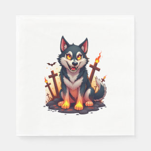 Hellhound Husky Dog Napkin