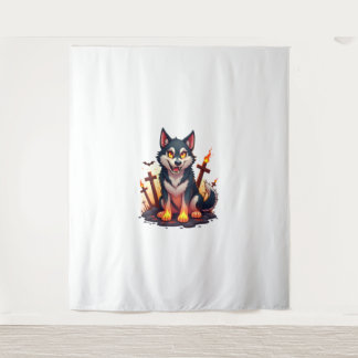 Hellhound Husky Dog Tapestry