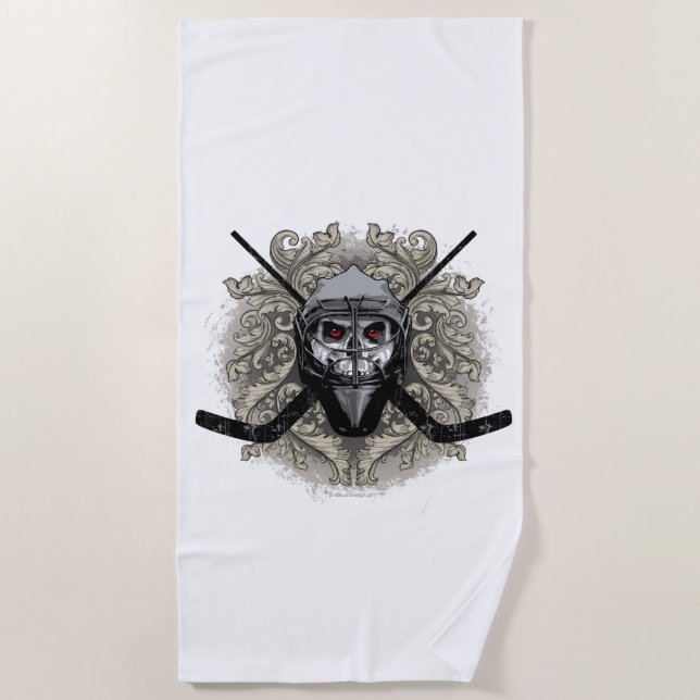Hellish Hockey Goalie Beach Towel (Front)
