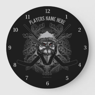 Hellish Hockey Goalie Large Clock