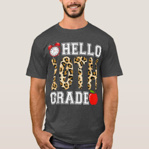 Hello 10th Grade Leopard Teacher Student Back To S T-Shirt