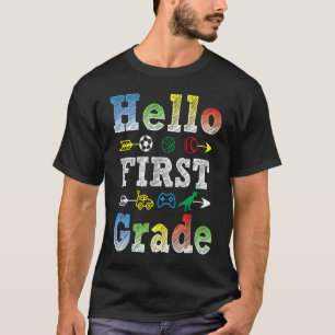 Hello 1st Grade Back To School Boys & Dads Student T-Shirt