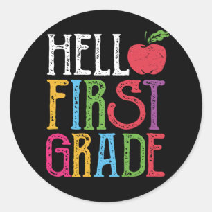 Hello 1st Grade First Day of School Student Gift Classic Round Sticker