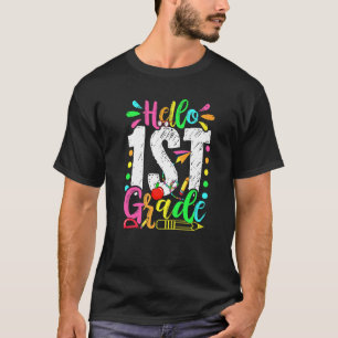 Hello 1st Grade Graduation Back To School Men Wome T-Shirt