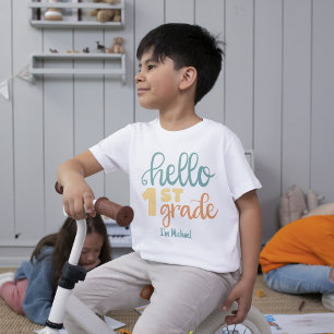 Hello 1st Grade Personalised Boys' T-Shirt