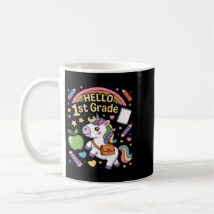Hello 1st Grade Rainbow Cute Unicorn First Day Of Coffee Mug