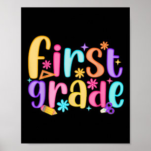 Hello 1st Grade Teacher Girls Kid Preppy Back To S Poster