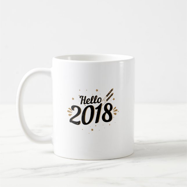 Hello 2018 New Years Eve Coffee Mug (Left)