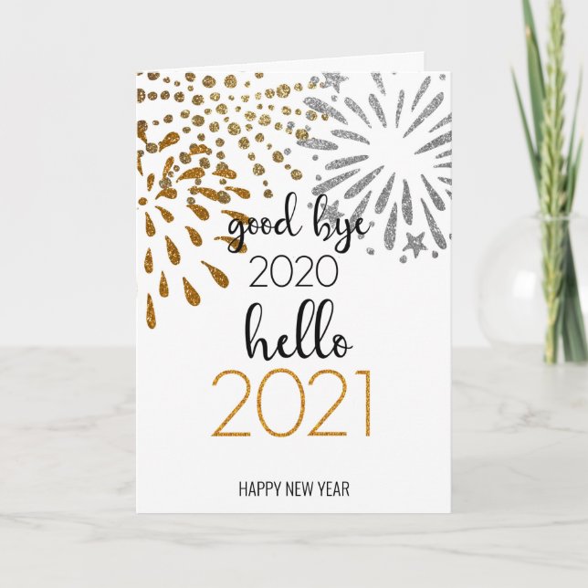 Hello 2021 | Corporate Business New Year Festive Holiday Card (Front)