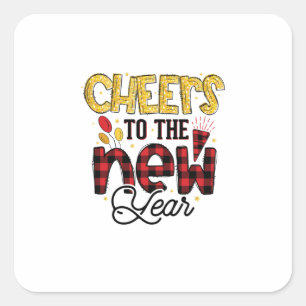 Hello 2022 Cheers To The New Year Square Sticker