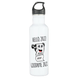 Hello 2022 Goodbye 2021 toilet paper 710 Ml Water Bottle
