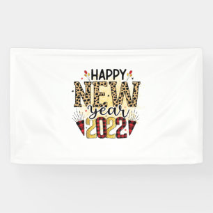 Hello 2022 Happy New Year 2022 Leopard Banner